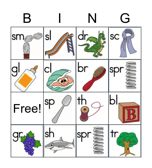 Phonics Review Bingo Card