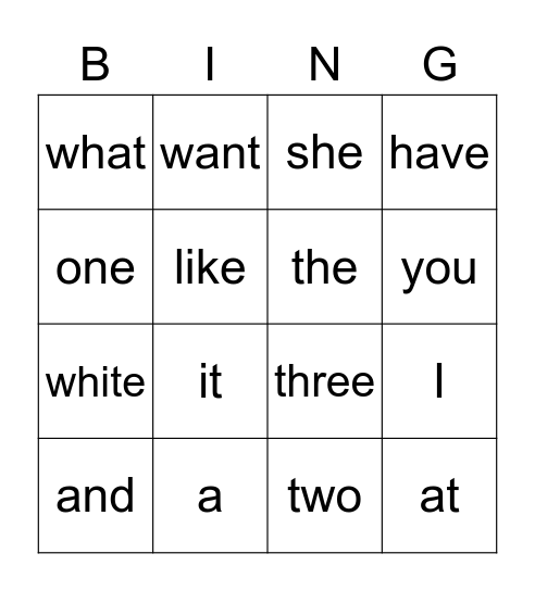 SS4 OL Bingo Card