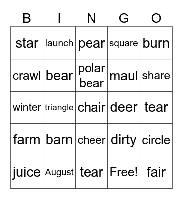 SeedBed 1 Bingo Card