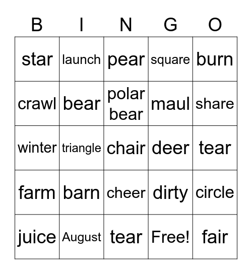 SeedBed 1 Bingo Card