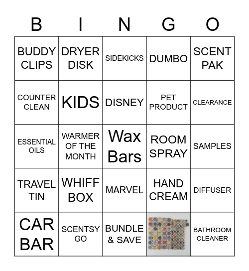 SCENTSY BINGO Card