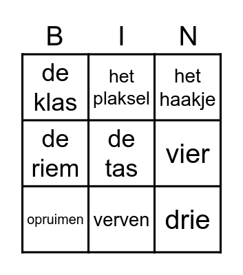 Woordenschat Bingo Card