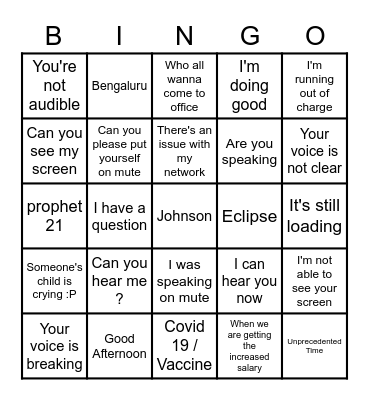 Epicor Bingo Card