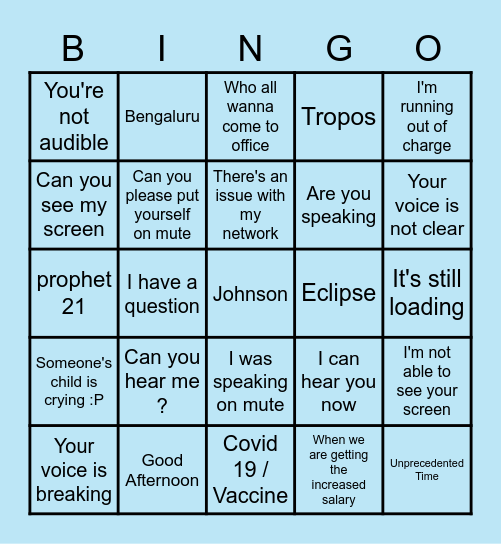 Epicor Bingo Card