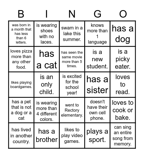 I am Someone Who... Bingo Card