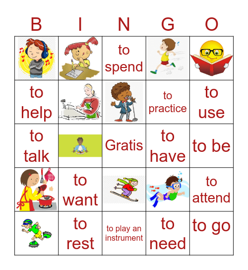 Los Verbos Bingo Card