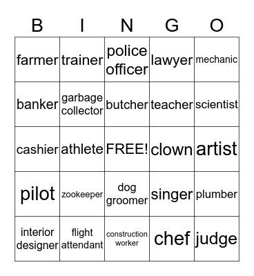 Career Bingo Card