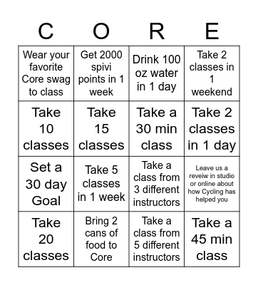 Fall Bingo Cycle Bingo Card