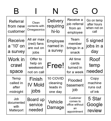 DECEMBER  T - E - A - M - O !! Bingo Card