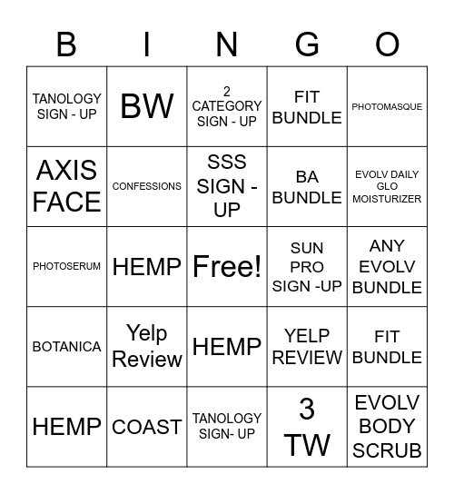 BINGO BY: 9/30 Bingo Card