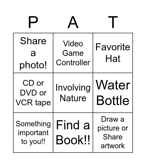 Pathways Bingo Card
