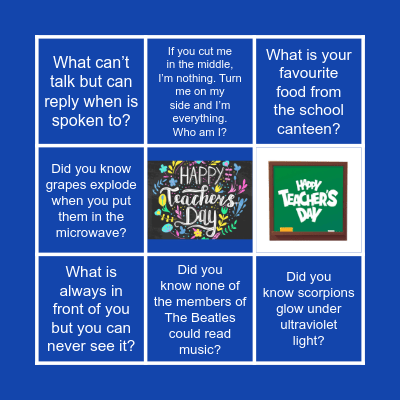 Happy Teachers' Day! Bingo Card