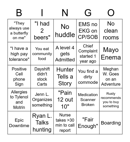 Aimee Bingo Card