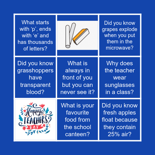 Happy Teachers' Day! Bingo Card