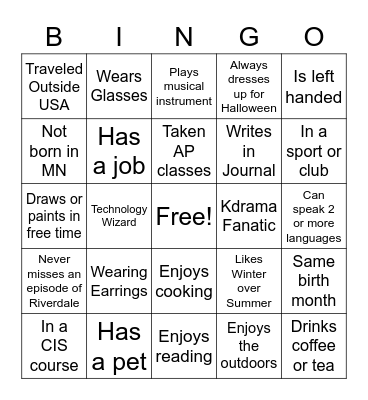 AP Bio Bingo Card