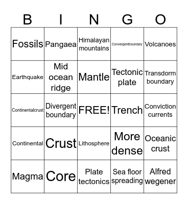 Cool boy Bingo Card