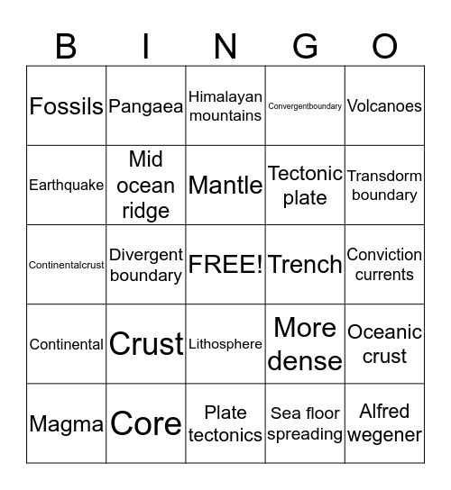 Cool boy Bingo Card