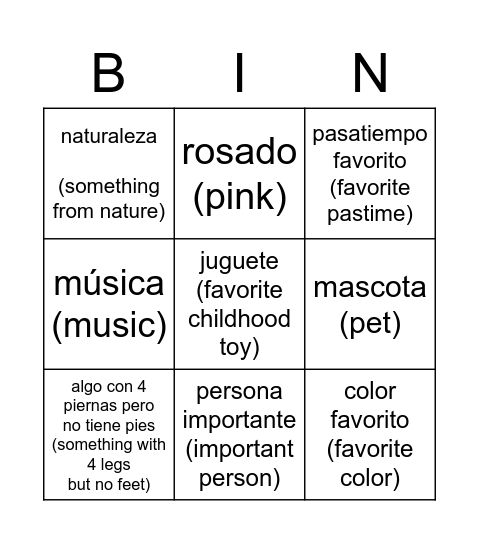 Brain Break Bingo Card