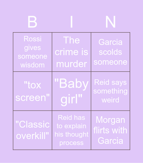 Criminal Bingo (lesgooooo) Bingo Card