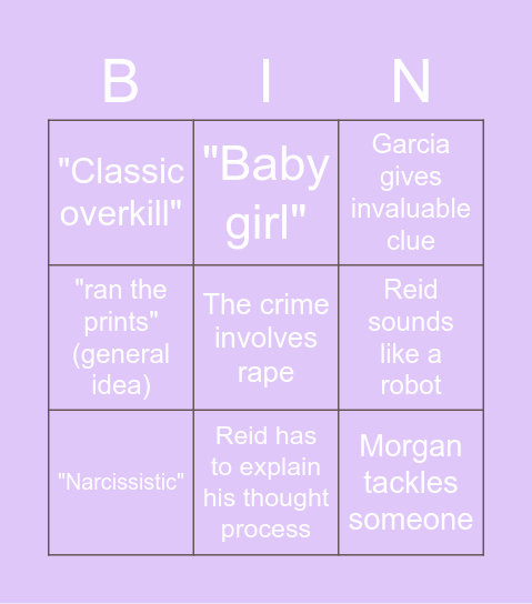 Criminal Bingo (lesgooooo) Bingo Card