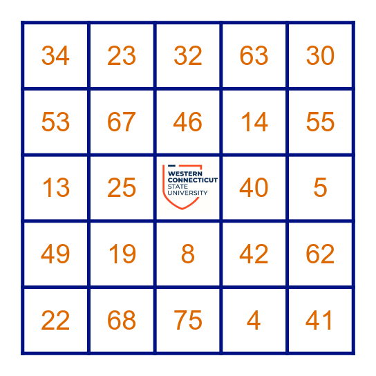 Western Connecticut State University Bingo Card