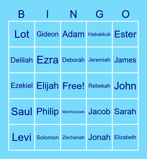 Bible Bingo Card