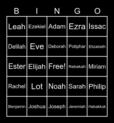 Bible Bingo Card