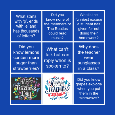 Happy Teachers' Day! Bingo Card