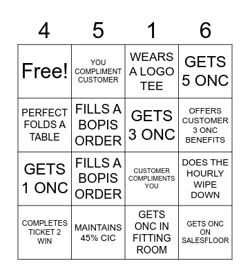 OLD NAVY Bingo Card