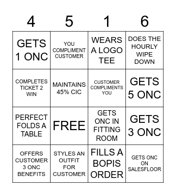 OLD NAVY Bingo Card