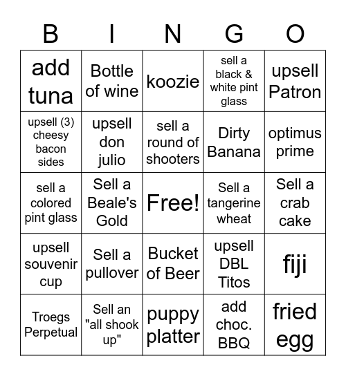 Drifter's Bingo Card