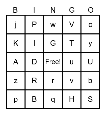 Alphabet Bingo Card
