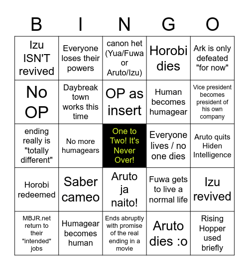 01 Ending Bingo Card