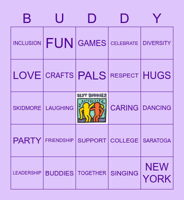 Skidmore Best Buddies Bingo Card