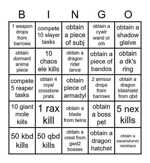 keepers of yggdrasil Bingo Card