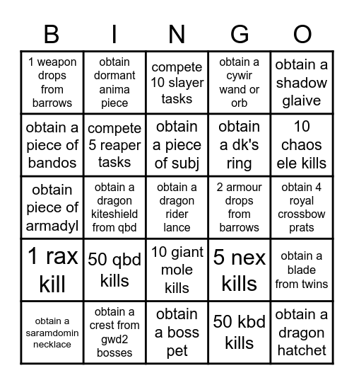 keepers of yggdrasil Bingo Card