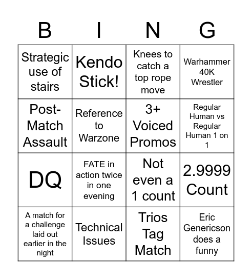 MNW Flashbang Card #1 Bingo Card