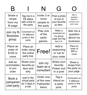 A bingo is 5 in a row or 4 corners Bingo Card