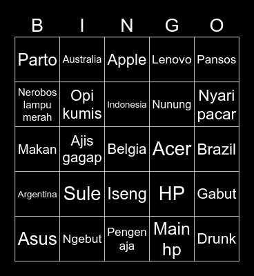 D O W O O N Bingo Card