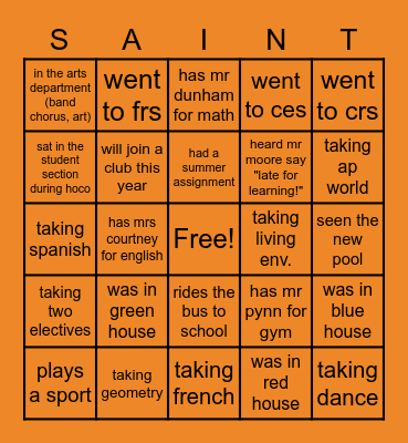 Churchville Bingo Card