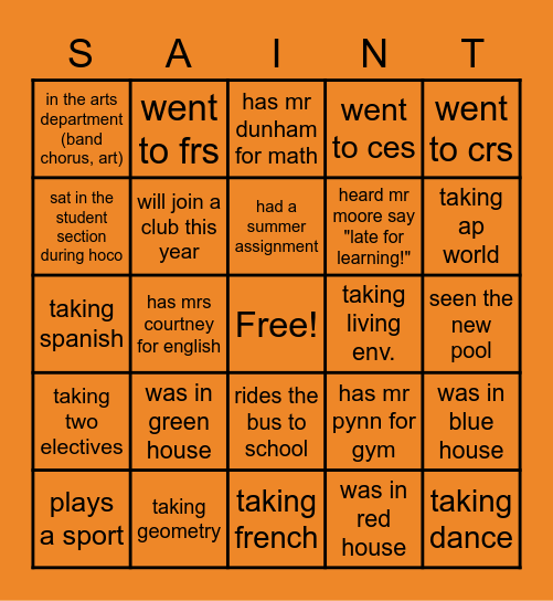 Churchville Bingo Card