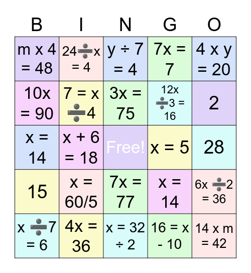 Zarah's Bingo Card