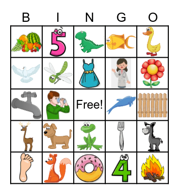 Letter D & F Bingo Card