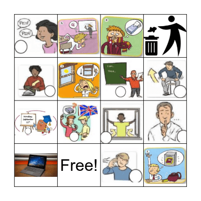 Classroom English Bingo Card