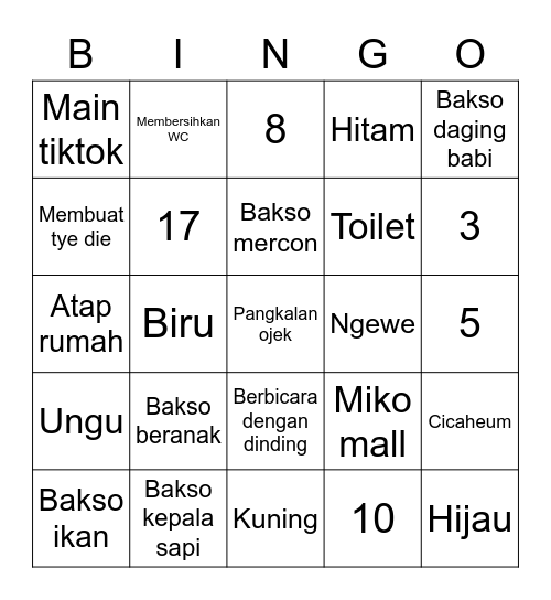 Bingo nya SsamD Bingo Card