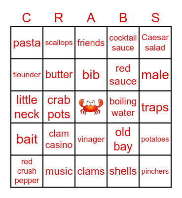 Seafood Fest 2020 Bingo Card