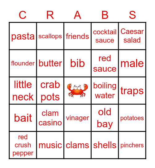 Seafood Fest 2020 Bingo Card
