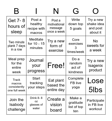 Fasting 46 Level Up - Challenge Yourself Bingo Card
