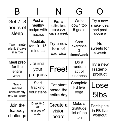 Fasting 46 Level Up - Challenge Yourself Bingo Card