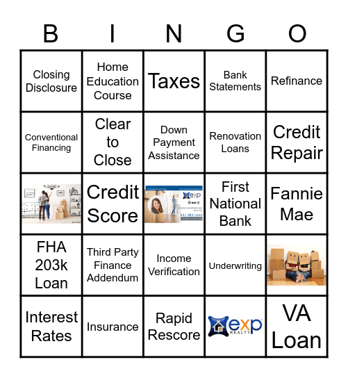 Financing Bingo Card